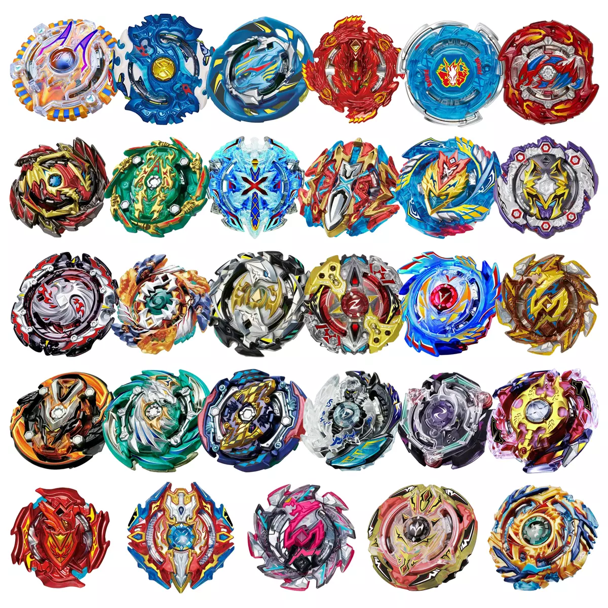 Beyblade 4 Pack w/ Free Burst Launcher Burst, Evo,Turbo, Rise,Surge,  QuadDrive