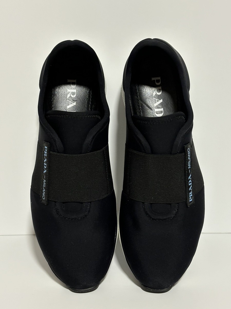 Authentic Prada Black Neoprene Slip-On Sneakers Size EUR 39  display picture 1