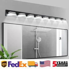 63'' Vanity 8 Light LED Modern Matte Black for Bathroom Mirror Wall Lamp Fixture