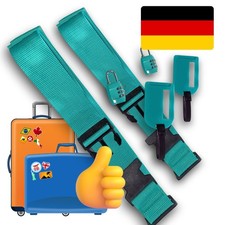 Koffergurt 3-er Set mit Zahlenschloß & Gepäckanhänger Gepäckgurt Kofferband TOP