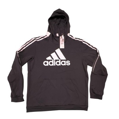 Adidas Men's Tiro21 Sweat Hoodie 3-Stripes Black & White Size Large New
