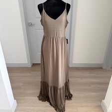 NWT EXPRESS Olive Green Maxi Cut-Out Dress Sundress Stretch Boho Beach Size L
