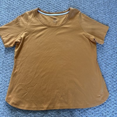 Isaac Mizrahi Live Essentials 1X Mustard Yellow Knit Top Womens