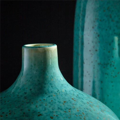 Traditional Turquoise Ceramic Vase for Home - Picture 2 of 3