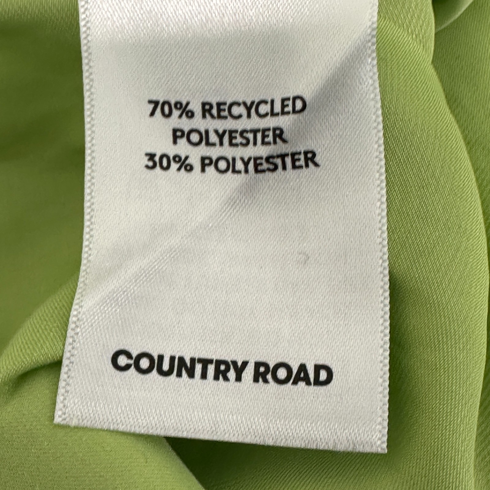Country Road Top Women AU 12 Green V Neck Hi Lo Hem Puff Sleeve Polyester Casual image 7