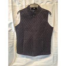 Vintage Black Corduroy Vest Quilted Lined Wom...