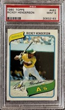 1980 Topps Rickey Henderson #482 RC Rookie PSA 9 Mint Absolutely Amazing Example