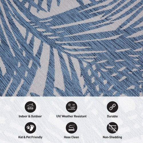 Rugshop Outdoor Rugs Runners Contemporary Palm Leaf Textured Outdoor Carpet 2x7 - Picture 6 of 11