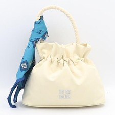 Borsa a mano Givenchy in nylon bianco sporco da donna con manico superiore e ...