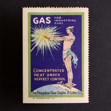 Poster Stamp * USA * 1914 Peoples Gas Light Coke Coal Co Chicago History