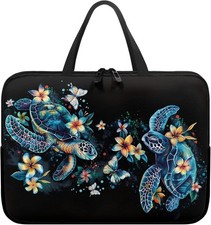 Hibiscus Flower Turtle Print Laptop Case for 10-17 inch Notebook Carrying Bag