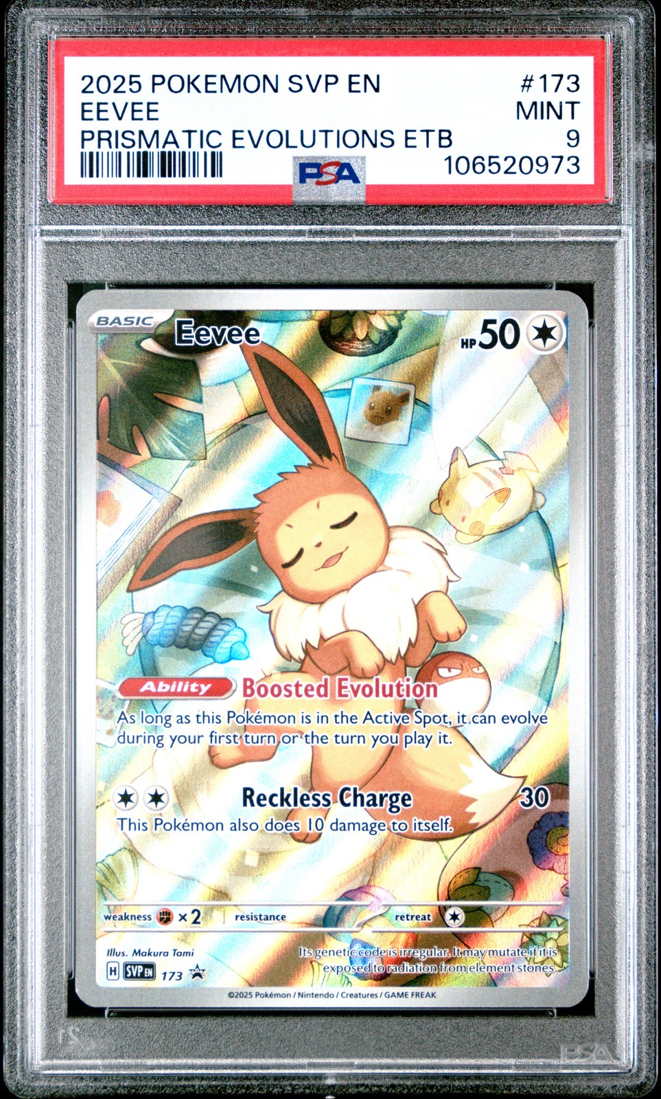 2025 POKEMON SVP EN-SV BLACK STAR PROMO #173 EEVEE PSA 9