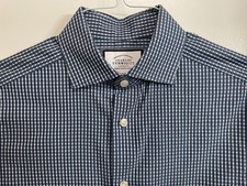Charles Tyrwhitt Men’s L/S Green/White/Blue Check Non-Iron Shirt 15/34 Slim Fit