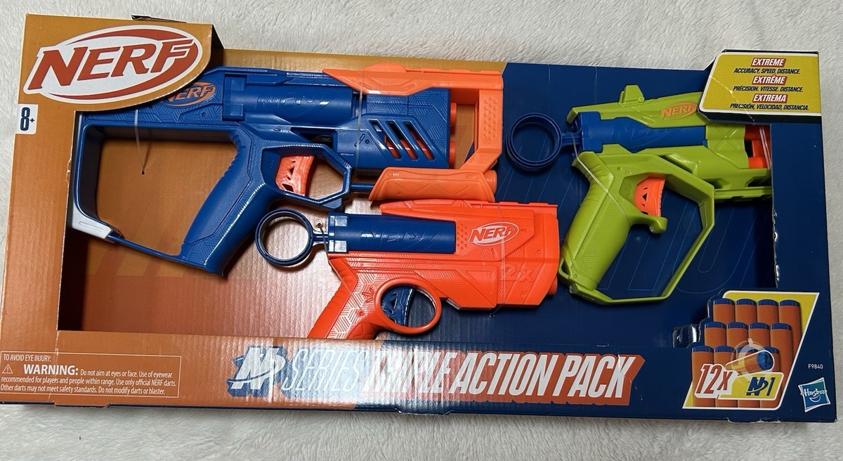 New Nerf N Series Triple Action Pack Toy Gun Kids 8+ with Accuracy
