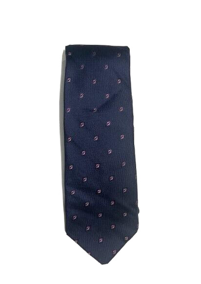 4950 Club Room Mens Hughes Neat Pattern Silk Necktie NavyPurple 3490₽