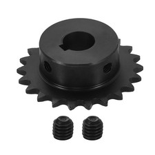 #25 Chain Roller Sprocket 12mm Bore, 22 Tooth with 4x1.8mm Keyway, Black