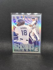 2020 Panini Optic ILLUSIONS OI-15 Keston Hiura SILVER HOLO PRIZM (B6)