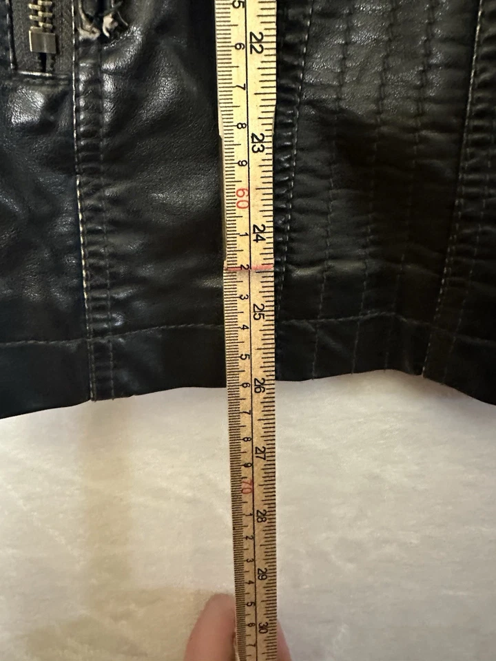 Chaqueta de moto Big Chill imitación cuero vegana para mujer XL negra cremalleras Foto 4 de 4