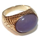 Men's Signet Vintage Estate Pinky Lavender Purple JADE 14K Yellow Gold Ring Sz 6 — photo 1