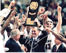 Jim Calhoun signed 8x10 Photo Coach Uconn Huskies Basketball JSA Authentication
