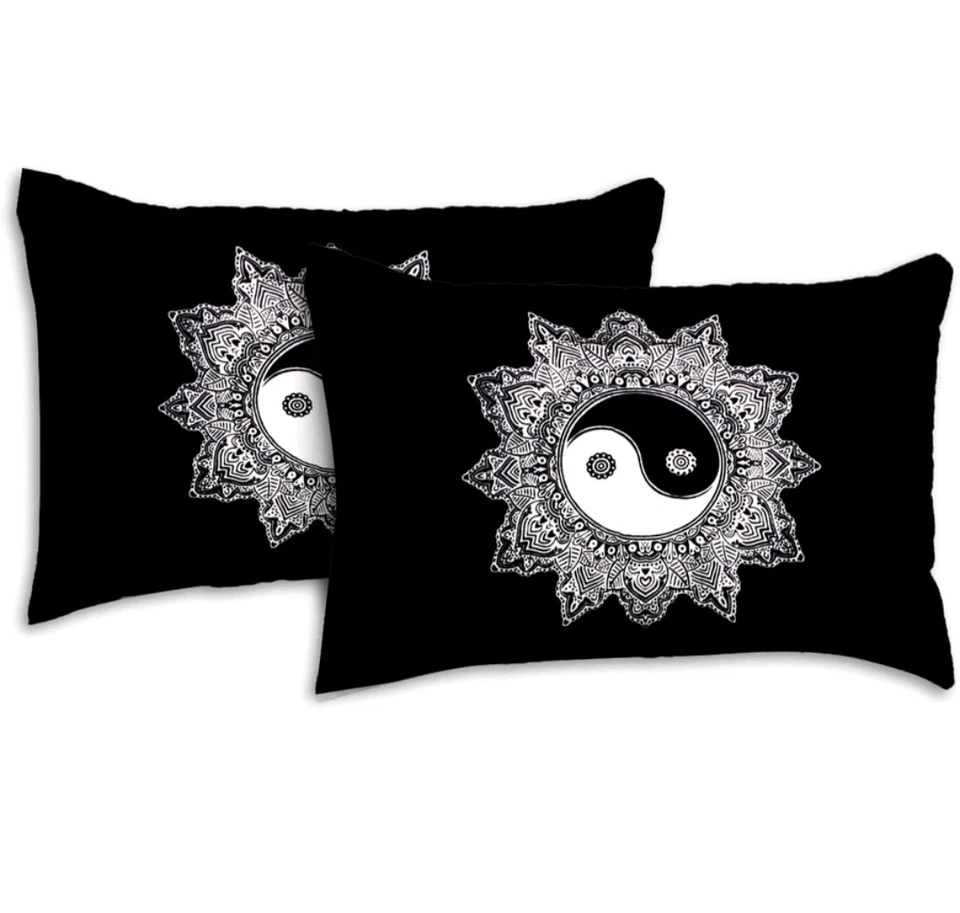 Sábana bajera doble 100 % algodón tamaño king con 2 fundas de almohada - negra Foto 3 de 4