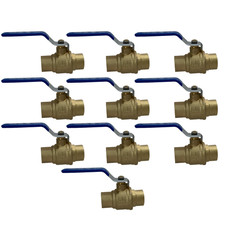 10 Pack XFITTING 1" Sweat Ball Valve , 600 PSI - Water , Oil , Gas  Lead Free 