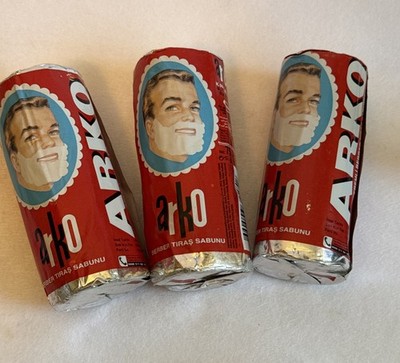 (3 pack) ARKO Shaving Soap Stick Shaving Brush and Safety Razor 75gr (2.64 oz)