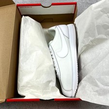 Rare scarpe Nike Cortez Basic QS 1972 da uomo taglia 9,5 sneakers in pelle bianca