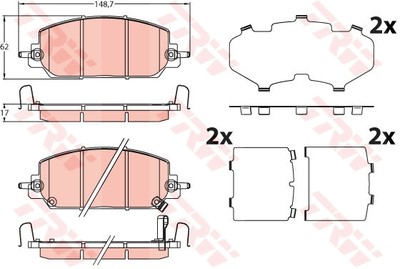 TRW GDB2244 Bremsbelagsatz, Scheibenbremse für HONDA