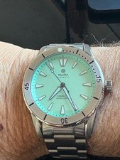 Traska Freediver V2 - Steel Bezel,Mint Dial, Auto mens dive watch Ltd Ed Rare