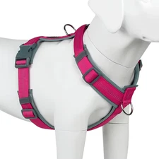 No Pull Dog Harness Adjustable Nylon Harness with Soft Padding Reflective and He