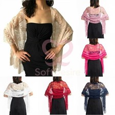 Soft lace wrapped wedding tulle evening shawl wrapped scarf
