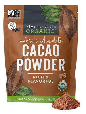 Viva Naturals Organic Cacao Powder, 1lb, Perfect for Baking & Smoothies, 454 g..