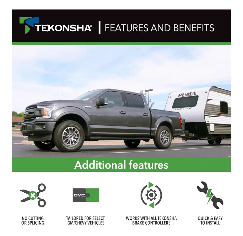 Chicote de fios plug & play controlador de freio Tekonsha 3016-P para SUVs GM Trucks - Imagem 4 de 4