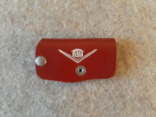 Vintage 1950s Red Leather Key Case Cadillac Car Scott Smith Company Pennsylvania