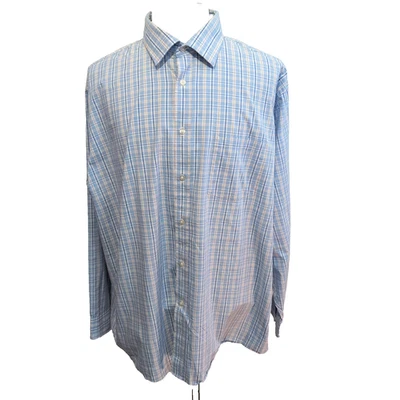 Chemise Arrow USA 1851 Regular Fit bleu rouge carreaux stretch 1 poche 2XL (3XL) - Photo 1/4