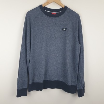 Nike Sweatshirt Herren Large Grau Pullover Swoosh Sweater Streetwear Athleisure