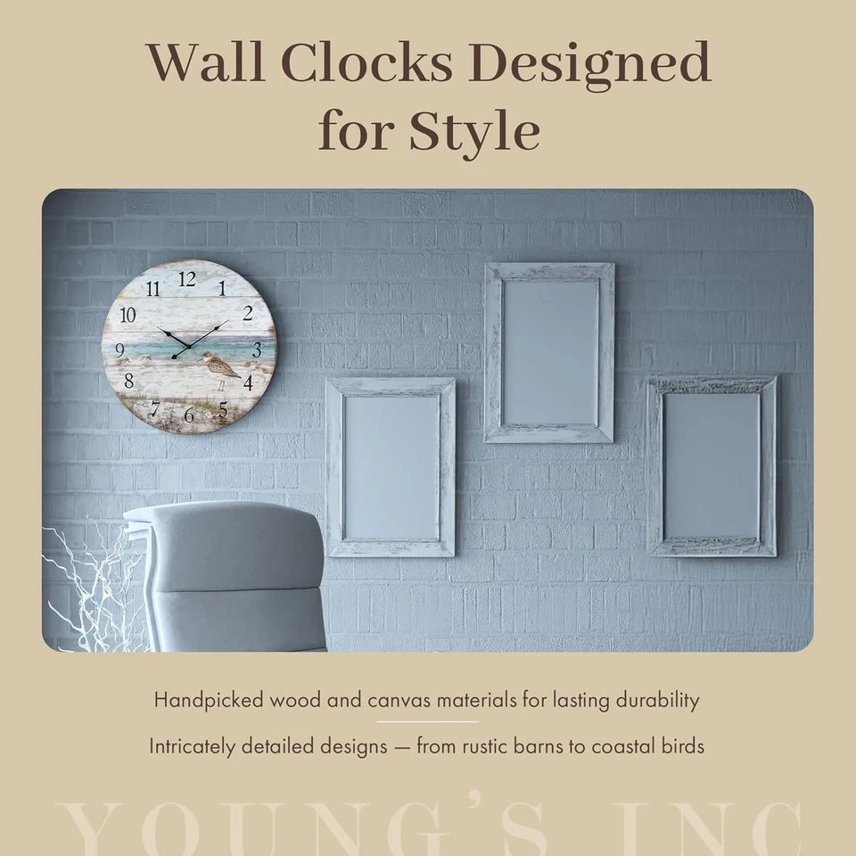 Farmhouse Beach Wall Clock 23" - Silent Clock - Image 4 of 4