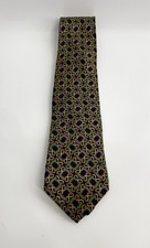Brooks Brothers Makers All Silk Men's Necktie USA Made Chain Gold Green Navy