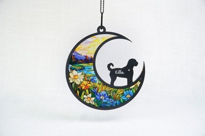 Personalized Golden Doodle Memorial Suncatcher Pet Loss Ornament