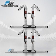 4 Point Racing Seat Buckle Seat Belt 3 Nylon Wheavy Duty Shoulder Pads Gr 2pcs