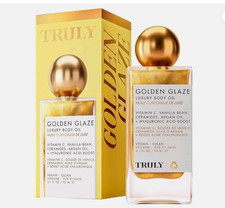 TRULY Golden Glaze Luxury Body Oil Vegan Hyaluronic Acid Boost 3.1 Oz / 90ML