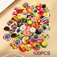 100Pcs Miniature Food Toy Food Play Toy Kitchen Cooking Game Toy