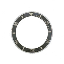 ROLEX GENUINE STEEL BEZEL / BLACK CERAMIC INS...
