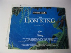 The Jungle Book NES Nintendo instruction manual only