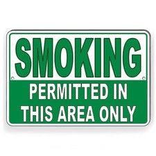 Smoking Permitted In This Area Only Sign / Decal Vaping Ssp013 / Magnetic Sign