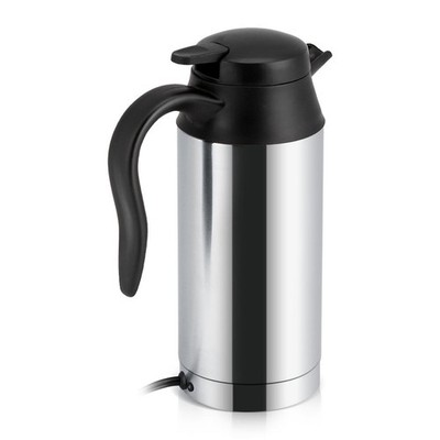 12V 750ml Stainless Steel Electric Car Kettle Heating Cup Coffee Mug Travel SET