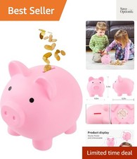 Large Piggy Banks, Cute Plastic Pig Money Box, Piggy Bank for Girls and Boys,...