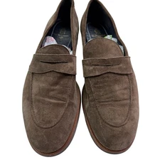 Di Bianco Miseno Cashmere Suede Penny Loafers Brown Size US 9 