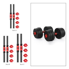 2Pcs Dumbbell Rod Barbell Bar Steel Easy to Install AntiSlip Grip with 4 Nuts